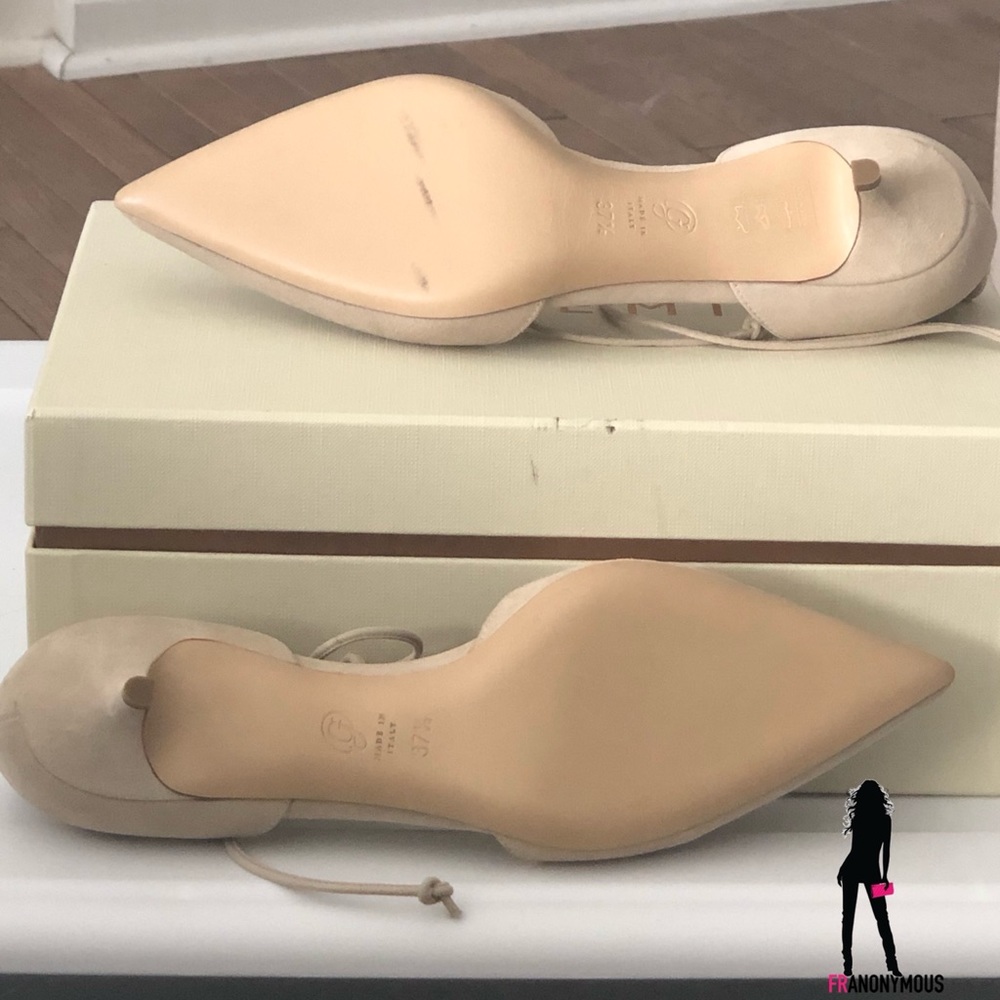 M Gemi Beige Suede Lace up Pumps - Picture 6 of 7